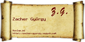Zacher György névjegykártya