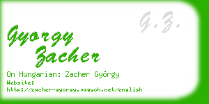 gyorgy zacher business card