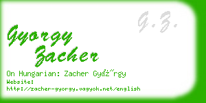 gyorgy zacher business card